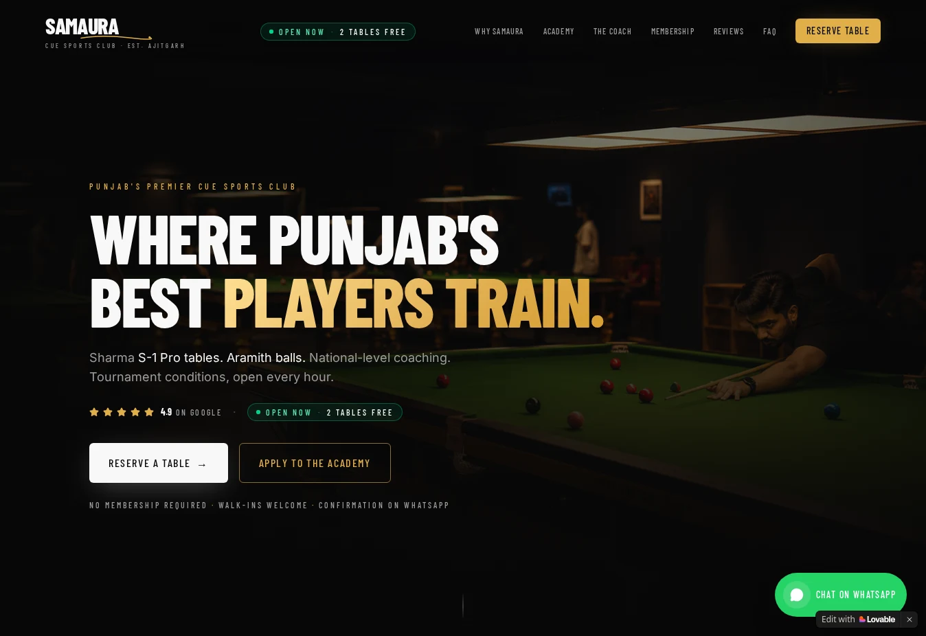 Actual homepage capture of Samaura