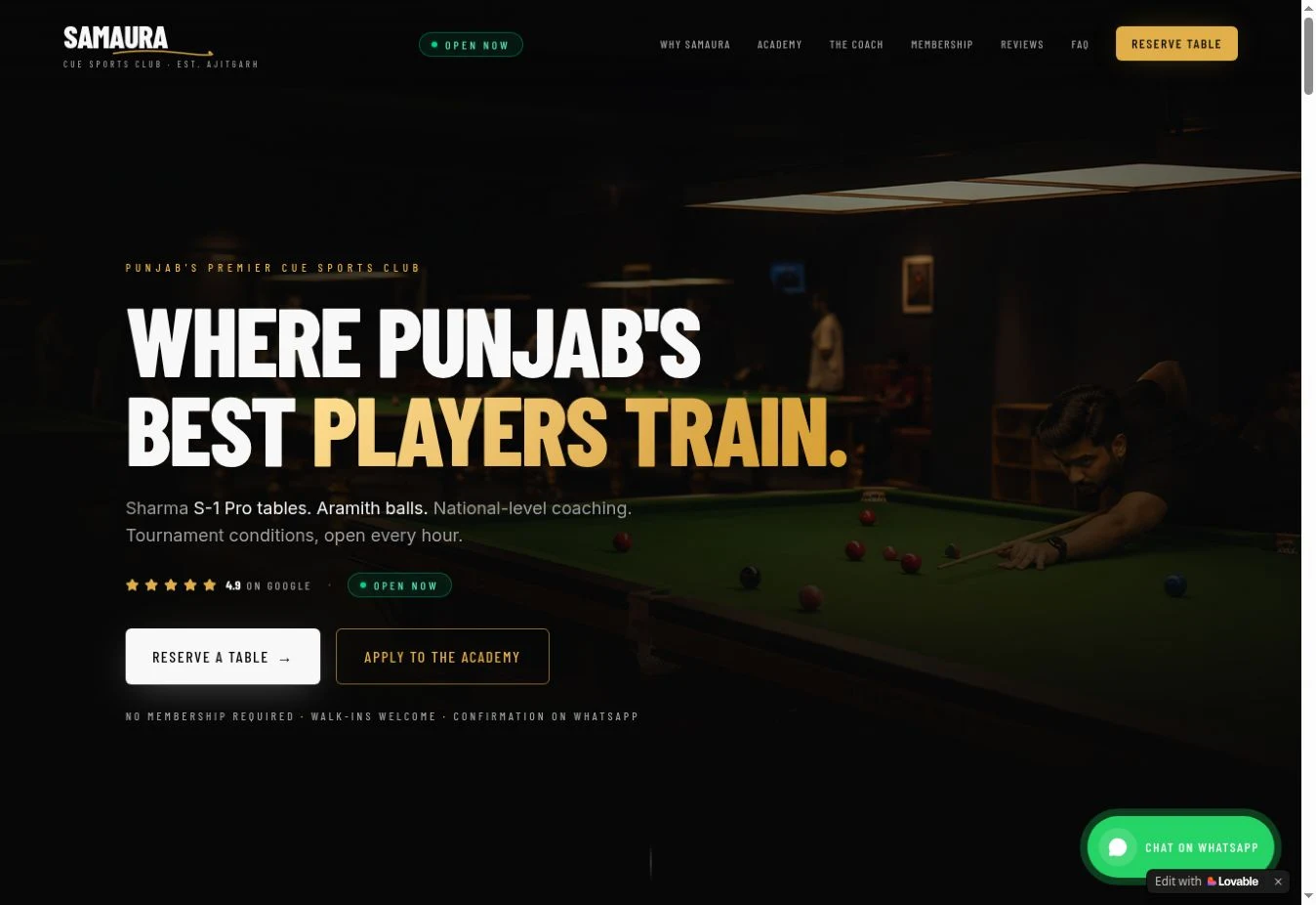 Actual homepage capture of Samaura